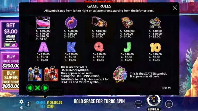 Big Bass Vegas Double Down Deluxe Regole gioco slot machine: pagamenti simboli, wild e scatter